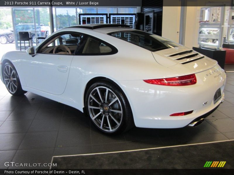 White / Luxor Beige 2013 Porsche 911 Carrera Coupe