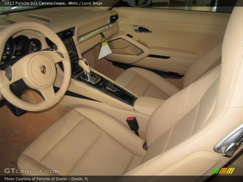 White / Luxor Beige 2013 Porsche 911 Carrera Coupe