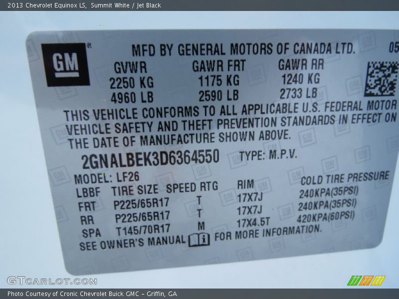 Summit White / Jet Black 2013 Chevrolet Equinox LS