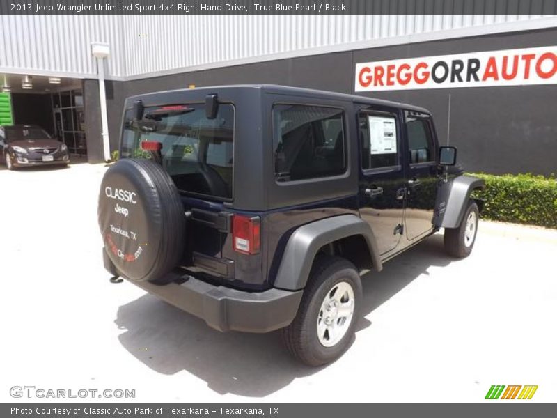 True Blue Pearl / Black 2013 Jeep Wrangler Unlimited Sport 4x4 Right Hand Drive