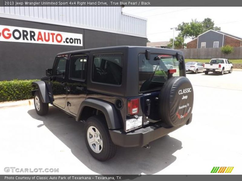 True Blue Pearl / Black 2013 Jeep Wrangler Unlimited Sport 4x4 Right Hand Drive