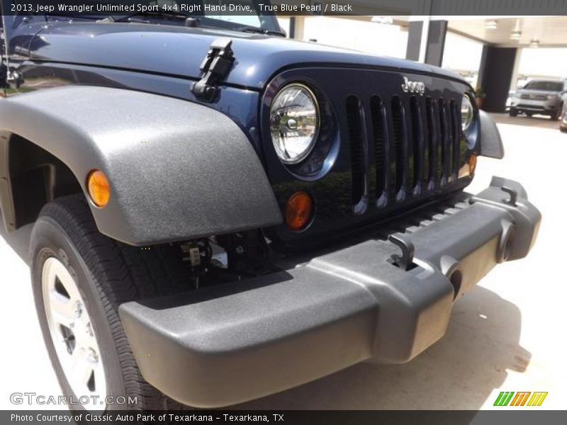 True Blue Pearl / Black 2013 Jeep Wrangler Unlimited Sport 4x4 Right Hand Drive