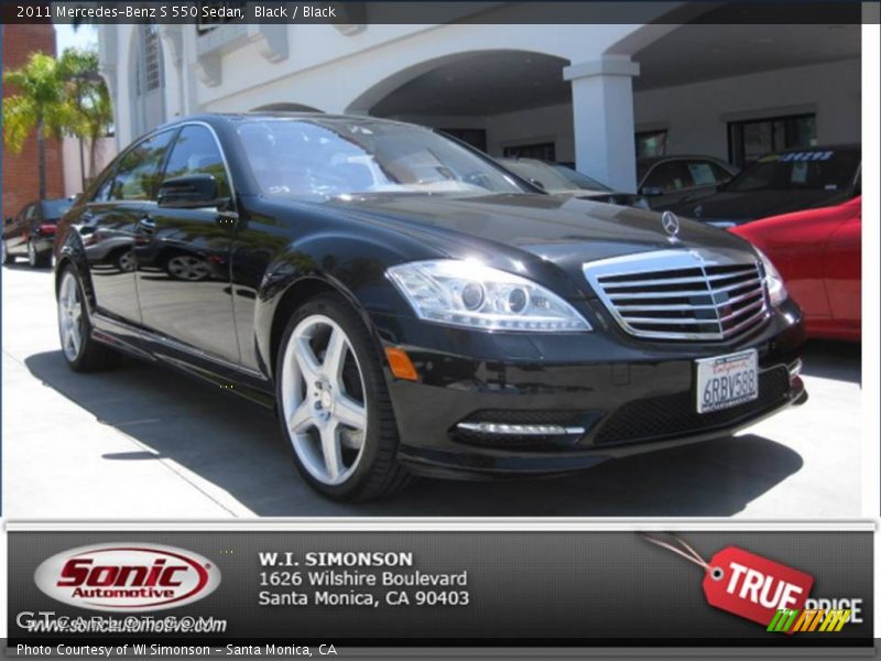 Black / Black 2011 Mercedes-Benz S 550 Sedan
