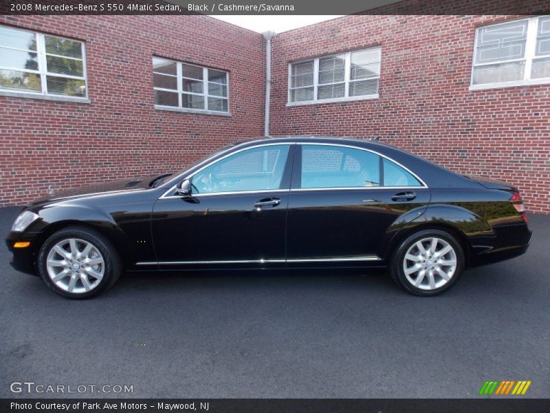 Black / Cashmere/Savanna 2008 Mercedes-Benz S 550 4Matic Sedan