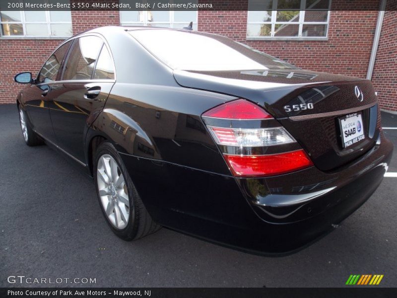 Black / Cashmere/Savanna 2008 Mercedes-Benz S 550 4Matic Sedan