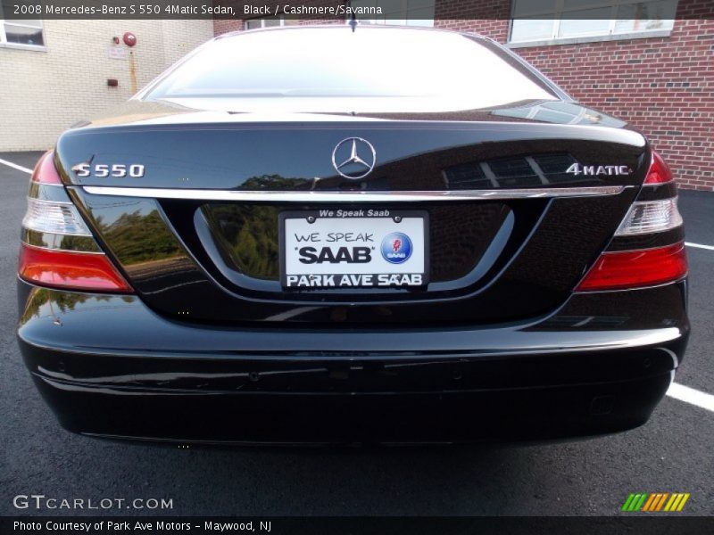 Black / Cashmere/Savanna 2008 Mercedes-Benz S 550 4Matic Sedan