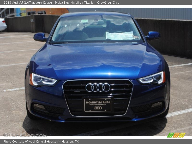 Scuba Blue Metallic / Titanium Grey/Steel Grey 2013 Audi A5 2.0T quattro Coupe