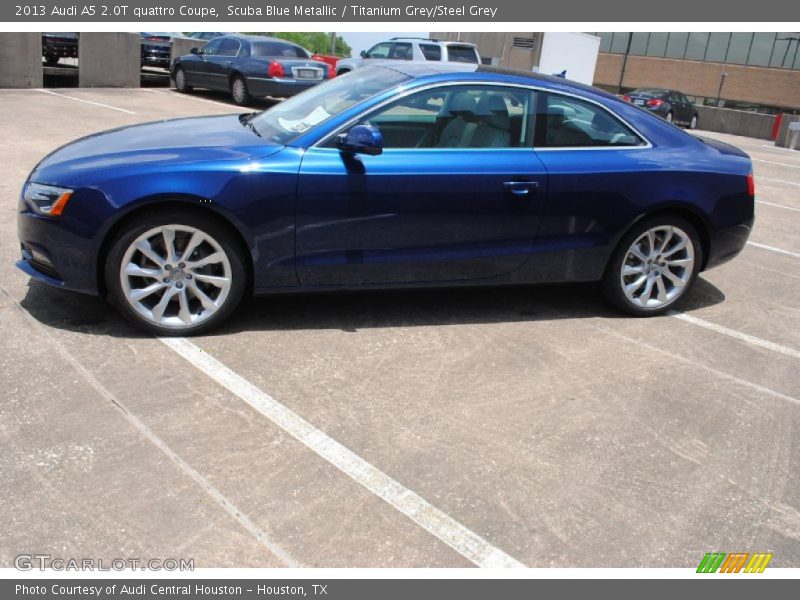 Scuba Blue Metallic / Titanium Grey/Steel Grey 2013 Audi A5 2.0T quattro Coupe
