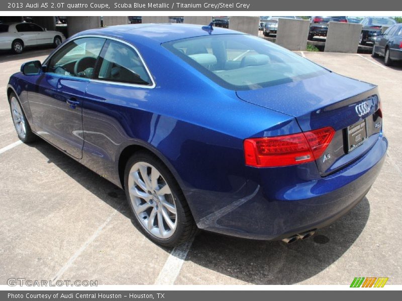 Scuba Blue Metallic / Titanium Grey/Steel Grey 2013 Audi A5 2.0T quattro Coupe