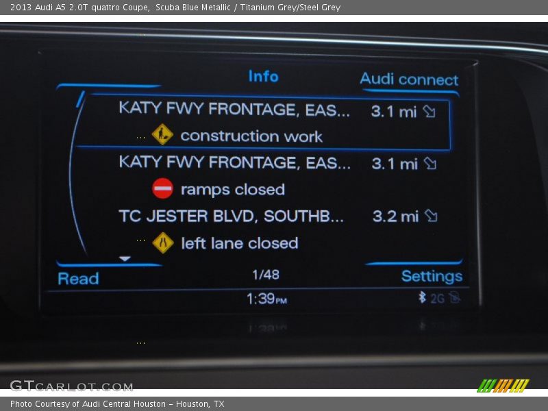 Scuba Blue Metallic / Titanium Grey/Steel Grey 2013 Audi A5 2.0T quattro Coupe