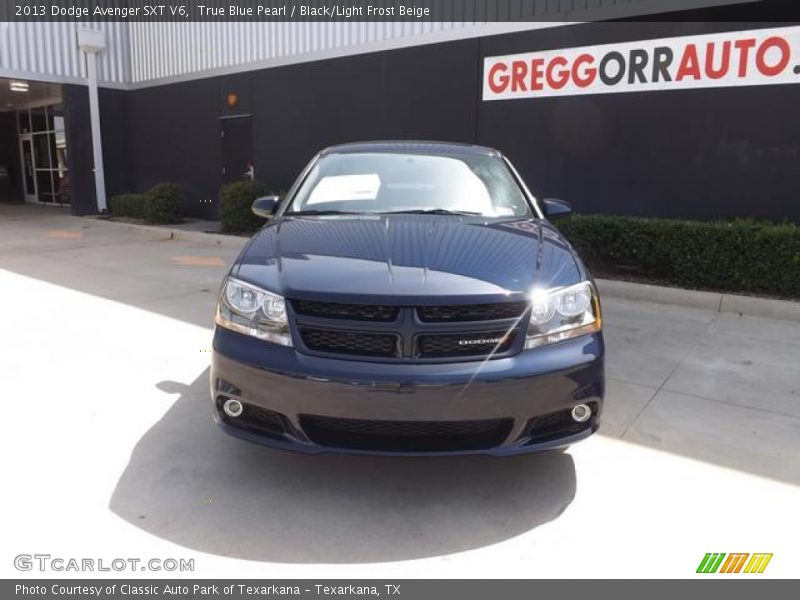 True Blue Pearl / Black/Light Frost Beige 2013 Dodge Avenger SXT V6