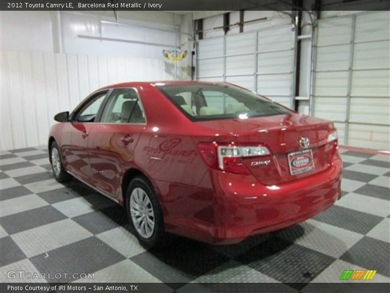 Barcelona Red Metallic / Ivory 2012 Toyota Camry LE