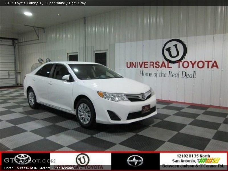 Super White / Light Gray 2012 Toyota Camry LE