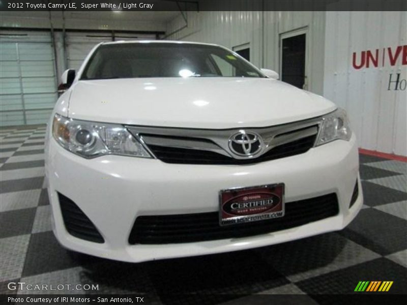 Super White / Light Gray 2012 Toyota Camry LE