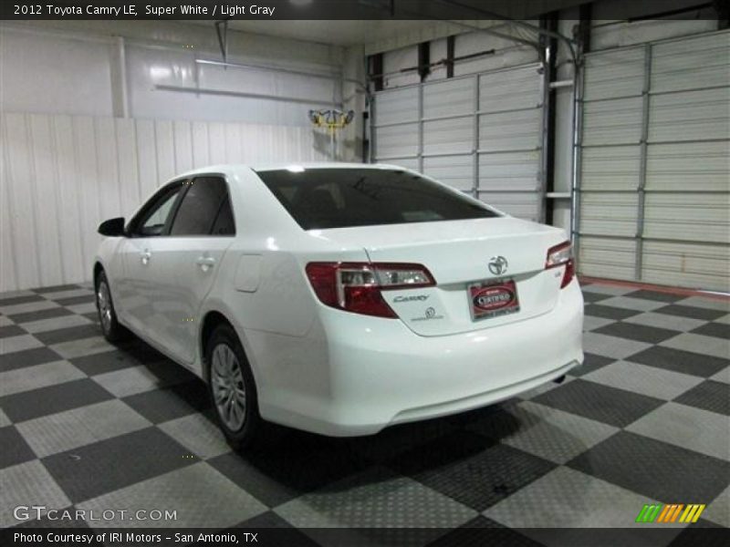 Super White / Light Gray 2012 Toyota Camry LE
