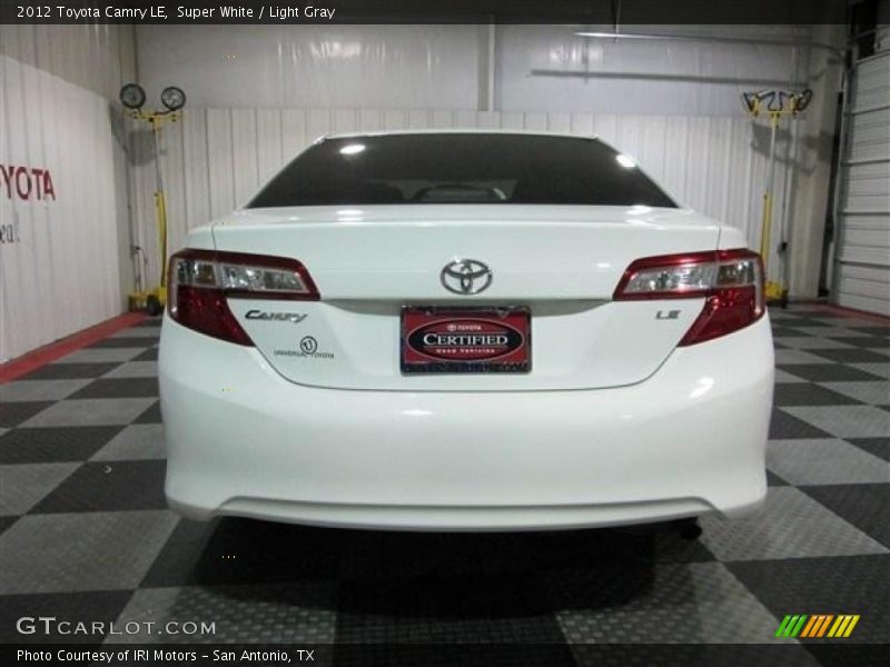 Super White / Light Gray 2012 Toyota Camry LE