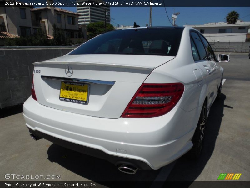 Polar White / Black/Red Stitch w/DINAMICA Inserts 2013 Mercedes-Benz C 350 Sport