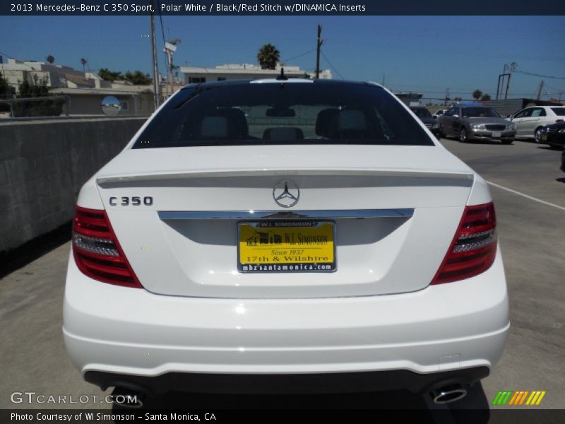 Polar White / Black/Red Stitch w/DINAMICA Inserts 2013 Mercedes-Benz C 350 Sport