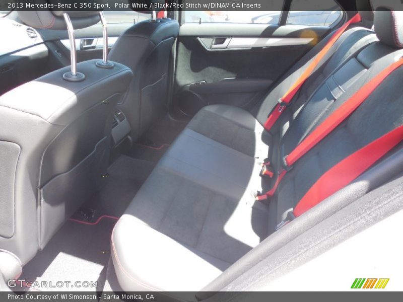 Polar White / Black/Red Stitch w/DINAMICA Inserts 2013 Mercedes-Benz C 350 Sport