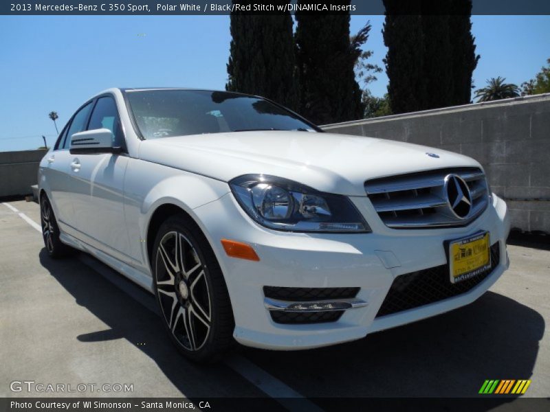 Polar White / Black/Red Stitch w/DINAMICA Inserts 2013 Mercedes-Benz C 350 Sport