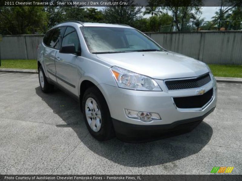 Silver Ice Metallic / Dark Gray/Light Gray 2011 Chevrolet Traverse LS