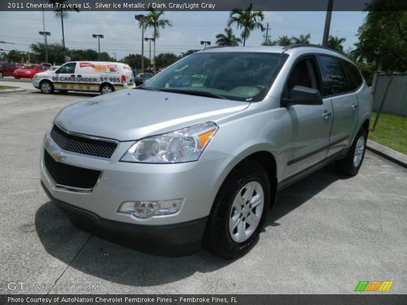 Silver Ice Metallic / Dark Gray/Light Gray 2011 Chevrolet Traverse LS