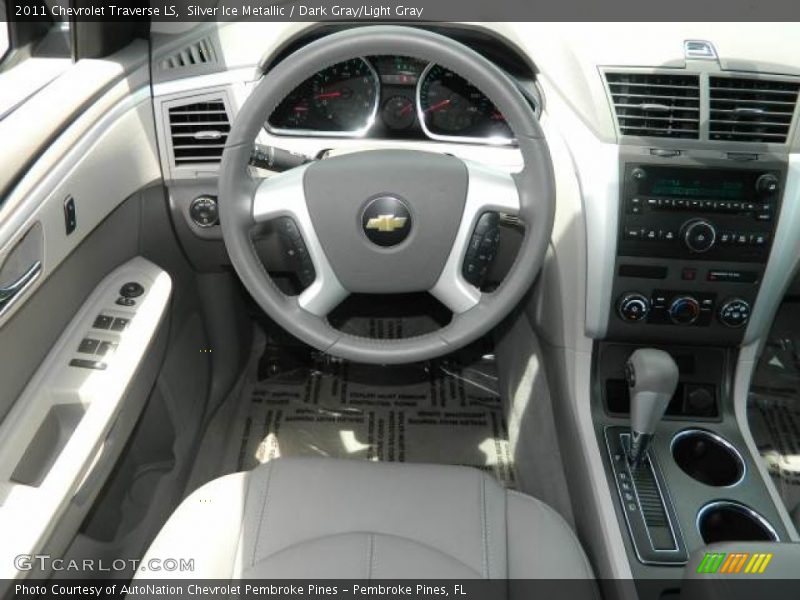 Silver Ice Metallic / Dark Gray/Light Gray 2011 Chevrolet Traverse LS