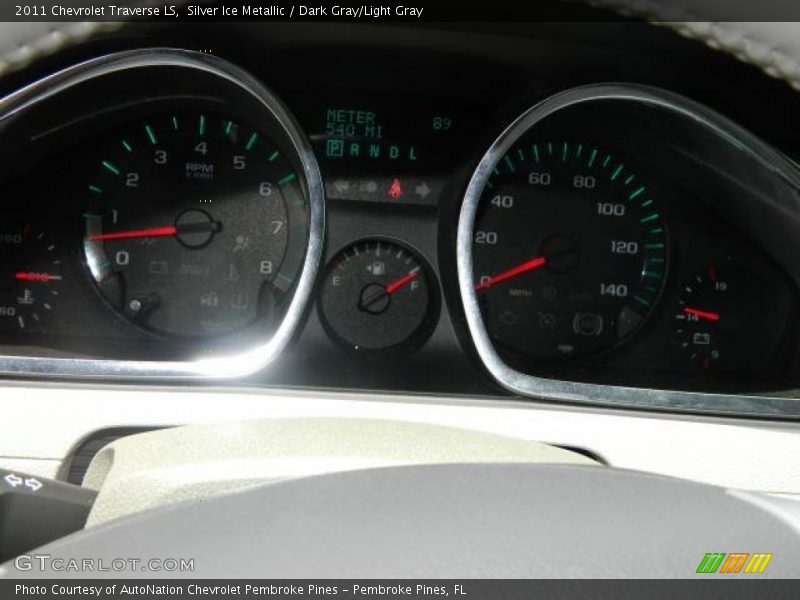 Silver Ice Metallic / Dark Gray/Light Gray 2011 Chevrolet Traverse LS