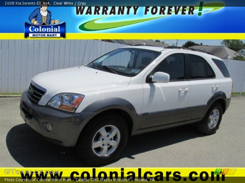 Clear White / Gray 2008 Kia Sorento EX 4x4