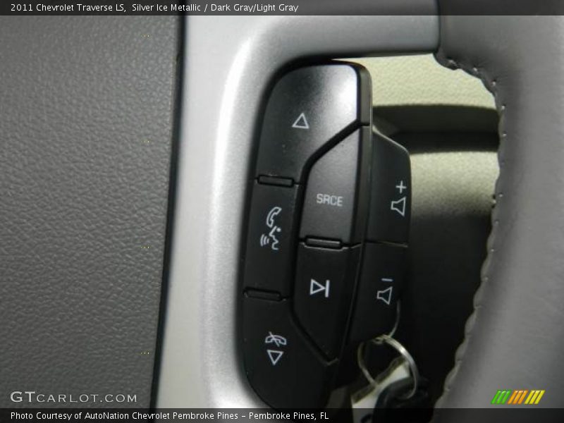 Silver Ice Metallic / Dark Gray/Light Gray 2011 Chevrolet Traverse LS