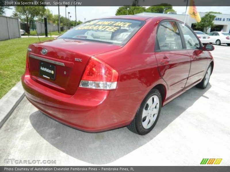 Spicy Red / Gray 2008 Kia Spectra EX Sedan