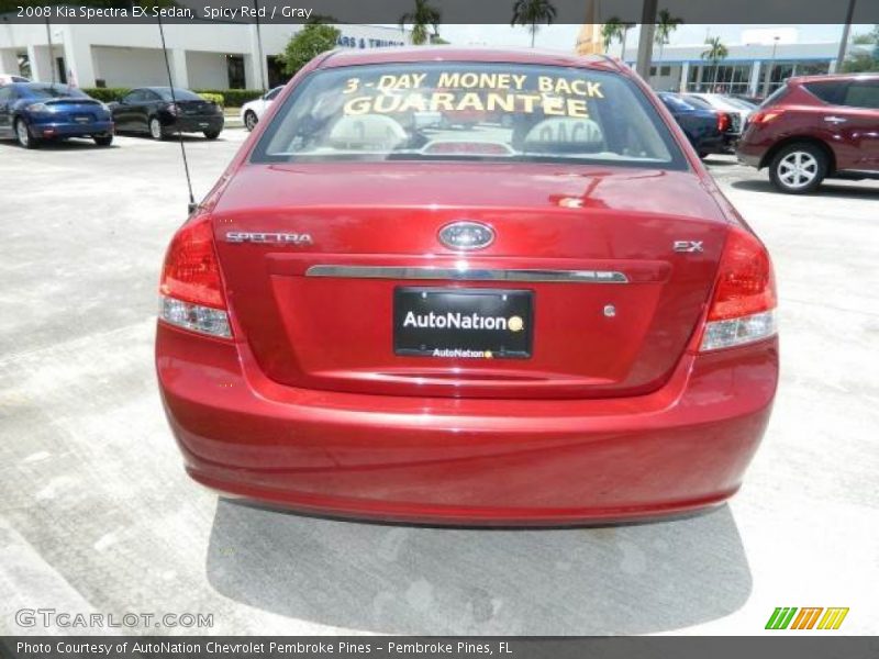 Spicy Red / Gray 2008 Kia Spectra EX Sedan