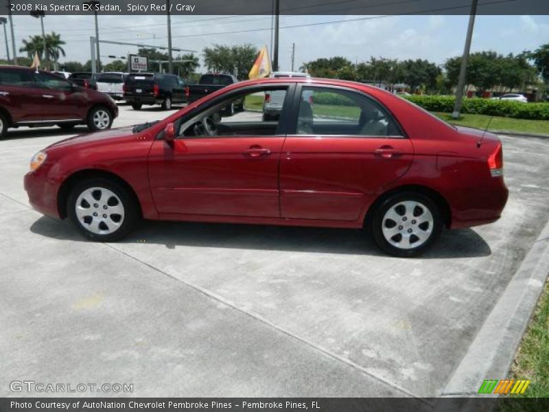 Spicy Red / Gray 2008 Kia Spectra EX Sedan