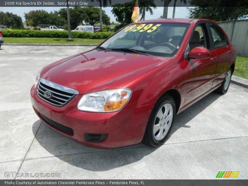 Spicy Red / Gray 2008 Kia Spectra EX Sedan