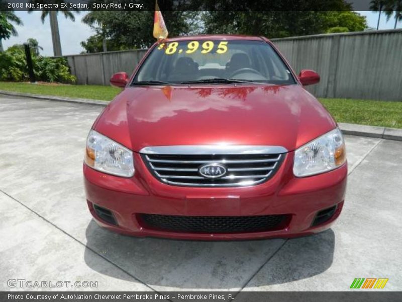 Spicy Red / Gray 2008 Kia Spectra EX Sedan