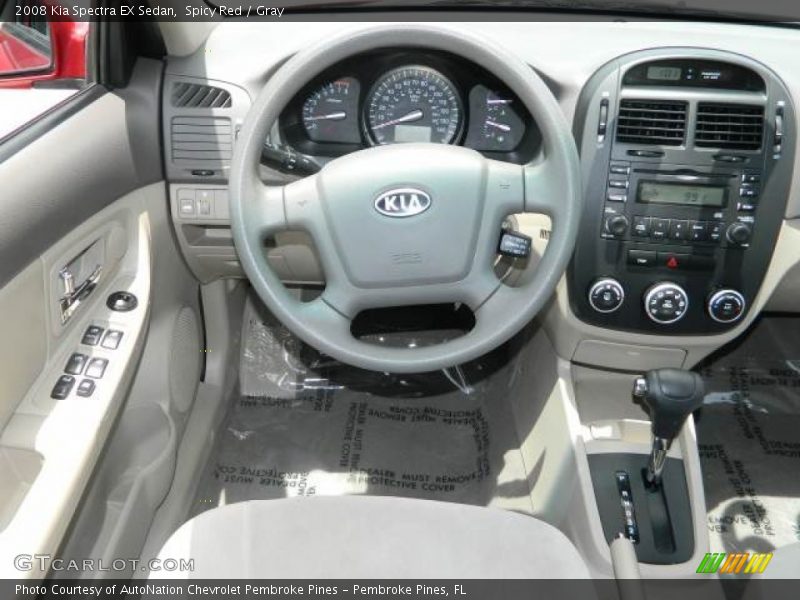 Spicy Red / Gray 2008 Kia Spectra EX Sedan