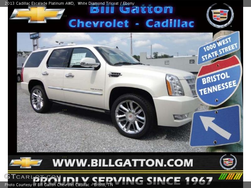 White Diamond Tricoat / Ebony 2013 Cadillac Escalade Platinum AWD