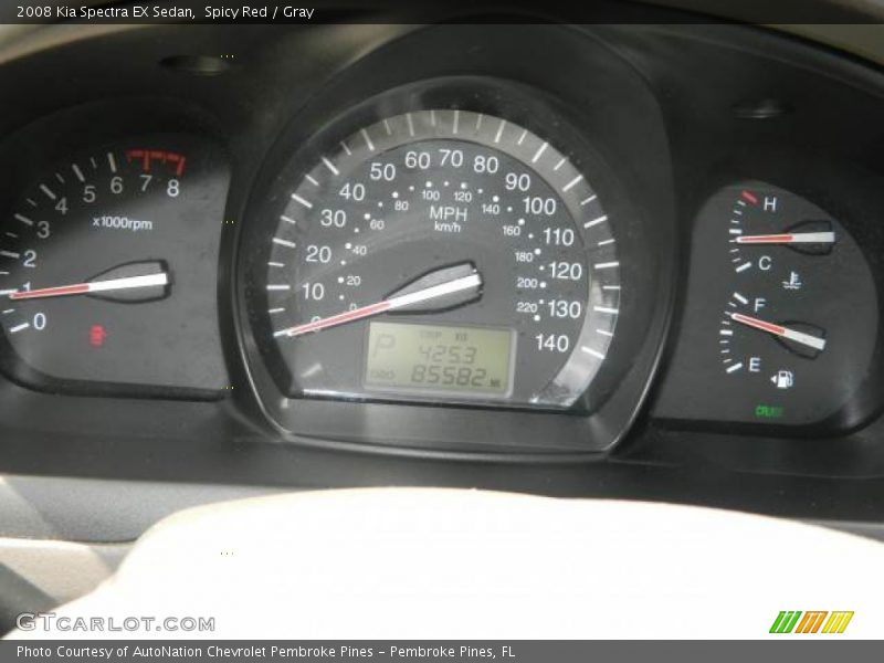 Spicy Red / Gray 2008 Kia Spectra EX Sedan