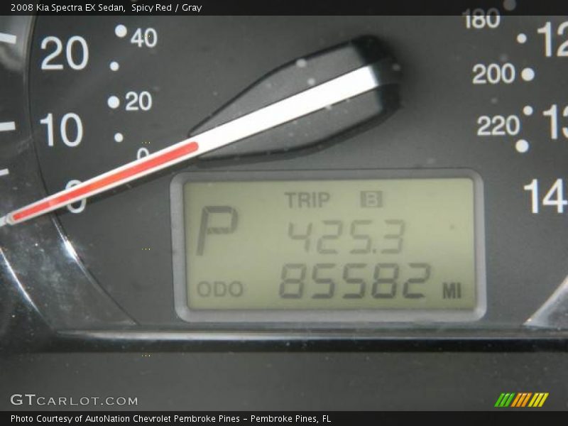 Spicy Red / Gray 2008 Kia Spectra EX Sedan