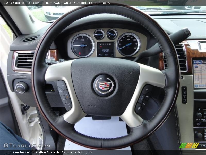 White Diamond Tricoat / Ebony 2013 Cadillac Escalade Platinum AWD