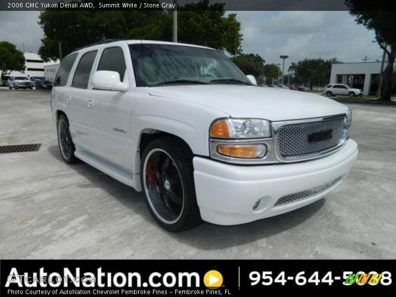 Summit White / Stone Gray 2006 GMC Yukon Denali AWD