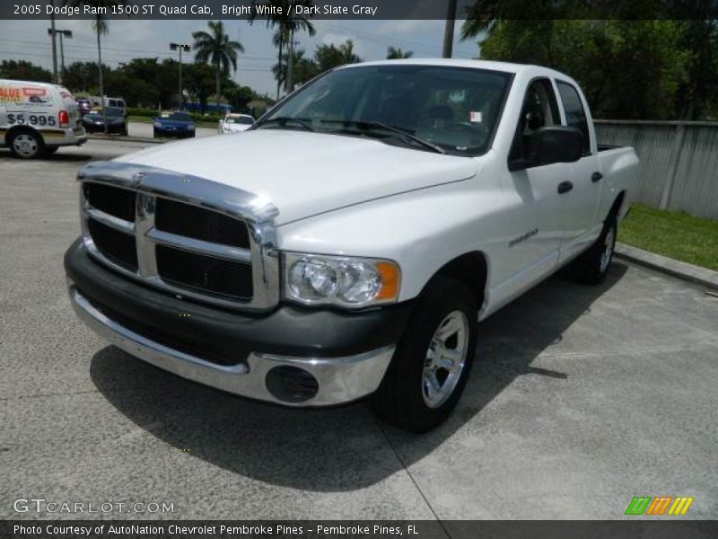 Bright White / Dark Slate Gray 2005 Dodge Ram 1500 ST Quad Cab