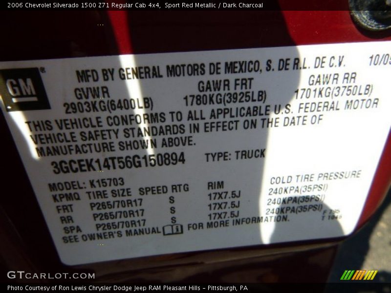 Sport Red Metallic / Dark Charcoal 2006 Chevrolet Silverado 1500 Z71 Regular Cab 4x4