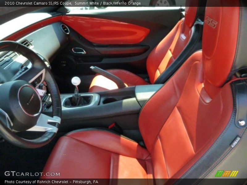 Summit White / Black/Inferno Orange 2010 Chevrolet Camaro SS/RS Coupe