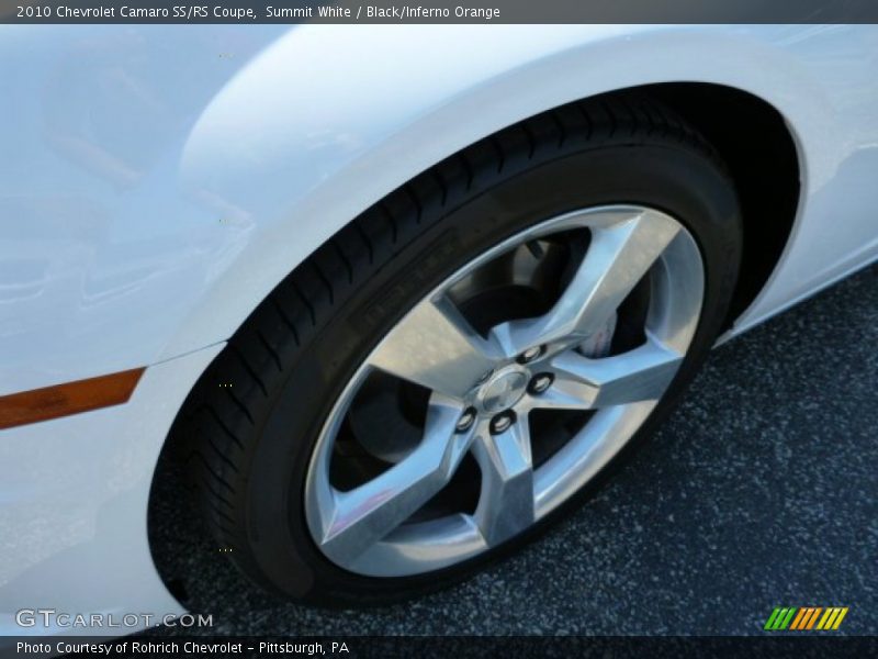 Summit White / Black/Inferno Orange 2010 Chevrolet Camaro SS/RS Coupe
