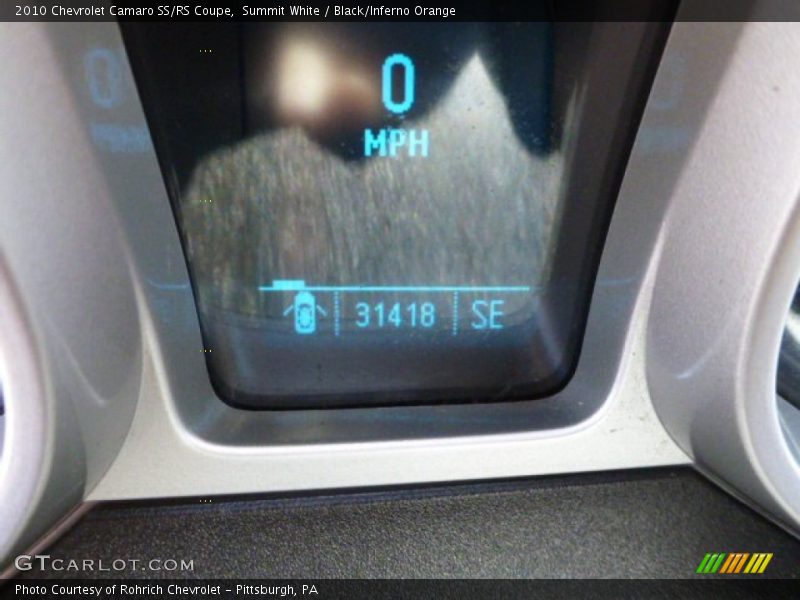 Summit White / Black/Inferno Orange 2010 Chevrolet Camaro SS/RS Coupe
