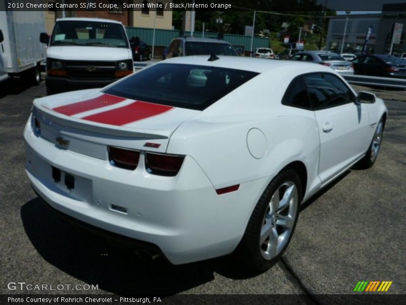 Summit White / Black/Inferno Orange 2010 Chevrolet Camaro SS/RS Coupe
