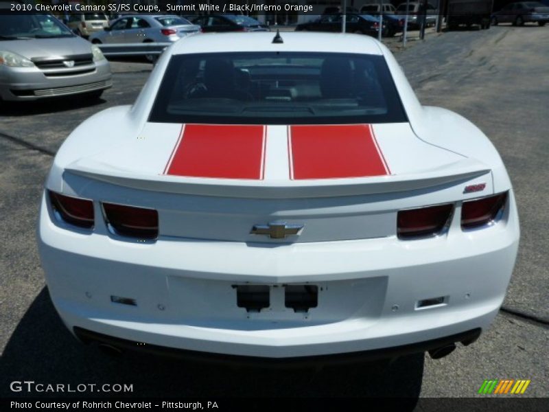 Summit White / Black/Inferno Orange 2010 Chevrolet Camaro SS/RS Coupe