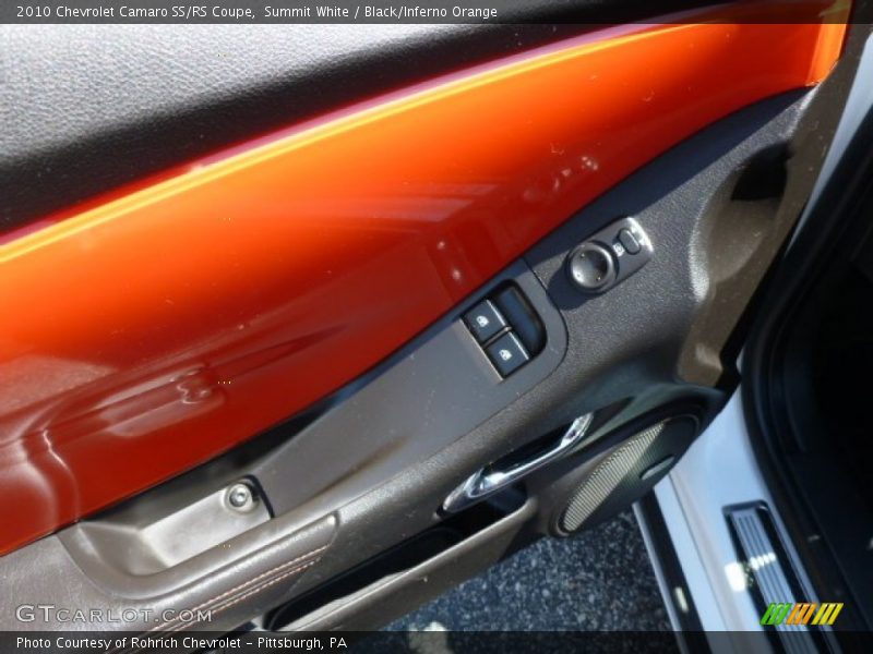 Summit White / Black/Inferno Orange 2010 Chevrolet Camaro SS/RS Coupe