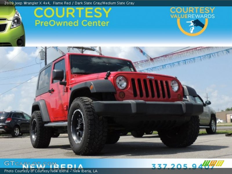 Flame Red / Dark Slate Gray/Medium Slate Gray 2009 Jeep Wrangler X 4x4